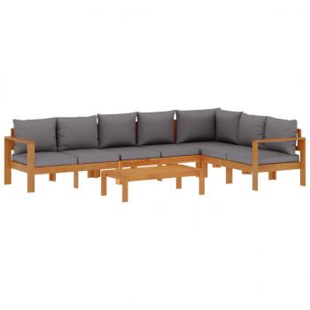 5-tlg. Garten-Sofagarnitur mit Kissen Massivholz Akazie