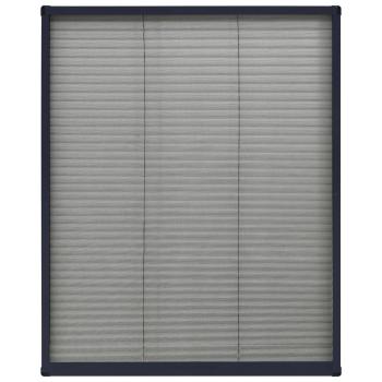 Insektenschutz-Plissee für Fenster Aluminium Anthrazit 60x80cm