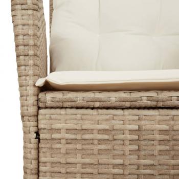 9-tlg. Garten-Essgruppe mit Kissen Beige Poly Rattan