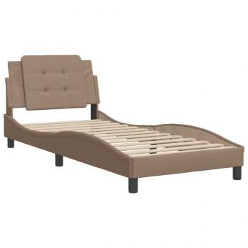 Bettgestell mit Kopfteil Cappuccino-Braun 80x200 cm Kunstleder