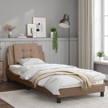 Bettgestell mit Kopfteil Cappuccino-Braun 80x200 cm Kunstleder