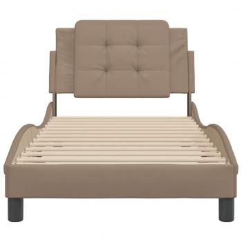 Bettgestell mit Kopfteil Cappuccino-Braun 80x200 cm Kunstleder