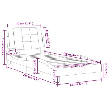 Bettgestell mit Kopfteil Braun 80x200 cm Kunstleder