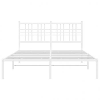 Bettgestell mit Kopfteil Metall Weiß 120x190 cm