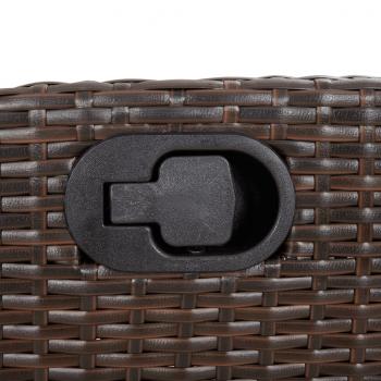 7-tlg. Garten-Essgruppe mit Kissen Braun Poly Rattan