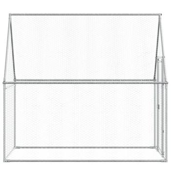 Hühnerkäfig Silbern 200x100x190 cm Verzinkter Stahl
