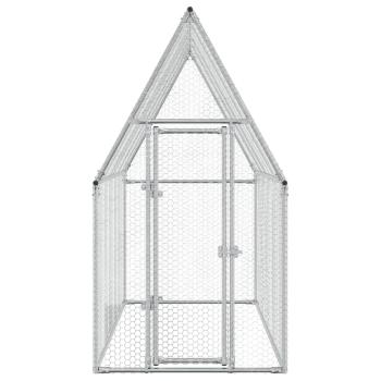 Hühnerkäfig Silbern 200x100x190 cm Verzinkter Stahl