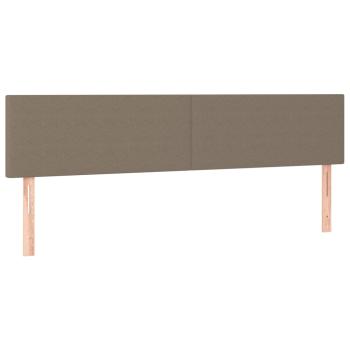 Bettgestell mit Kopfteil Taupe 120x190 cm Stoff
