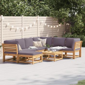 ARDEBO.de - 8-tlg. Garten-Lounge-Set mit Kissen Massivholz Akazie