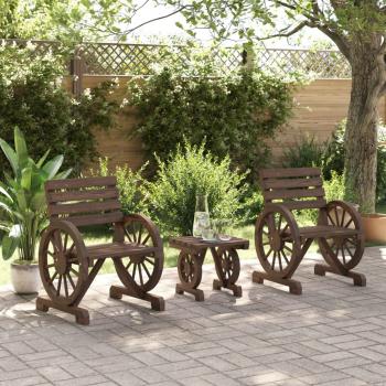 3-tlg. Garten-Lounge-Set Massivholz Tanne