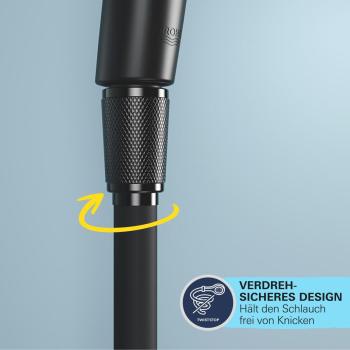 GROHE Vitalio Comfort 250 Duschsystem mit Thermostatbatterie, Wandmontage, Quickfix, mattschwarz (266962431)