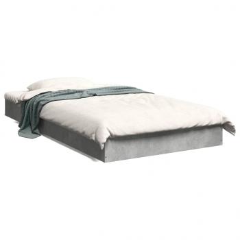 ARDEBO.de - Bettgestell Betongrau 90x190 cm Holzwerkstoff
