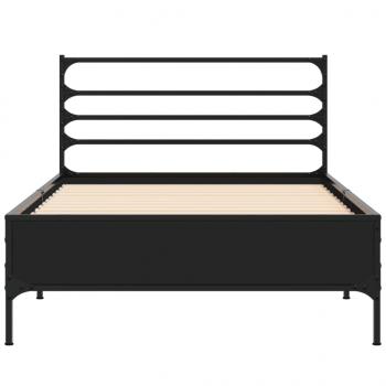 Bettgestell Schwarz 75x190 cm Holzwerkstoff und Metall