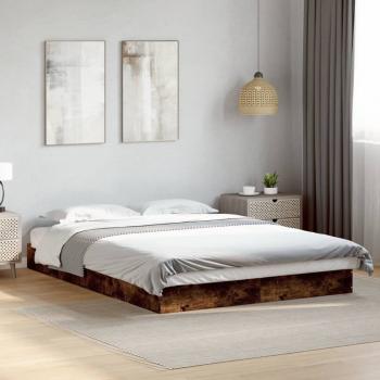 Bettgestell Räuchereiche 140x200 cm Holzwerkstoff
