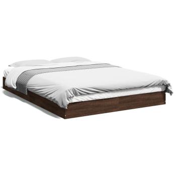 ARDEBO.de - Bettgestell Braun Eichen-Optik 140x200 cm Holzwerkstoff