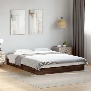 Bettgestell Braun Eichen-Optik 140x200 cm Holzwerkstoff