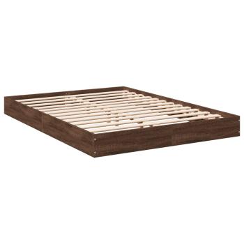 Bettgestell Braun Eichen-Optik 140x200 cm Holzwerkstoff