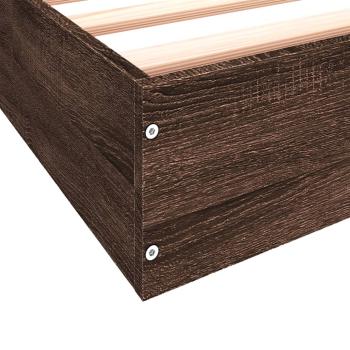 Bettgestell Braun Eichen-Optik 140x200 cm Holzwerkstoff