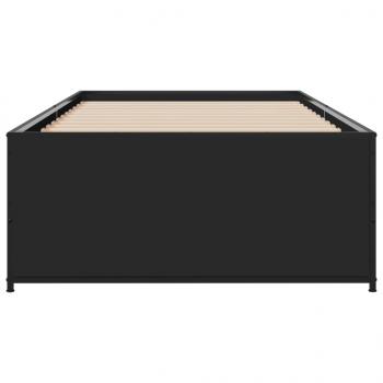 Bettgestell Schwarz 100x200 cm Holzwerkstoff und Metall