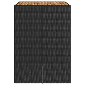 Gartentisch mit Holzplatte Schwarz 105x80x110 cm Poly Rattan