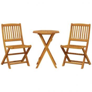 3-tlg. Bistro-Set Klappbar Massivholz Akazie