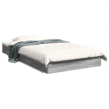 ARDEBO.de - Bettgestell Grau Sonoma 100x200 cm Holzwerkstoff