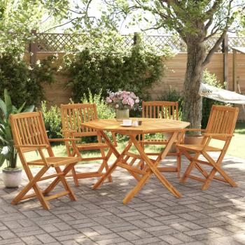 ARDEBO.de - 5-tlg. Garten-Essgruppe Klappbar Massivholz Akazie