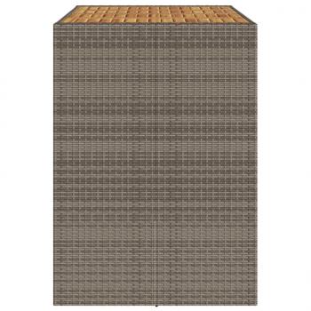 Gartentisch mit Holzplatte Grau 145x80x110 cm Poly Rattan