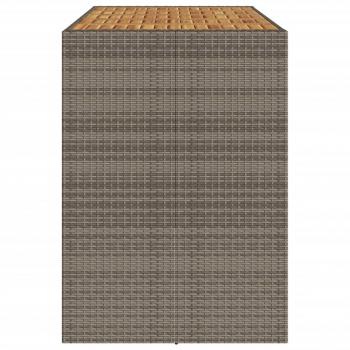 Gartentisch mit Holzplatte Grau 185x80x110 cm Poly Rattan