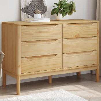 ARDEBO.de - Kommode FLORO Wachsbraun Massivholz Kiefer