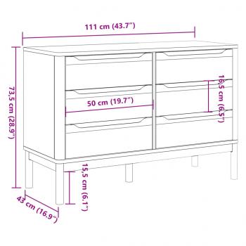 Kommode FLORO Wachsbraun Massivholz Kiefer