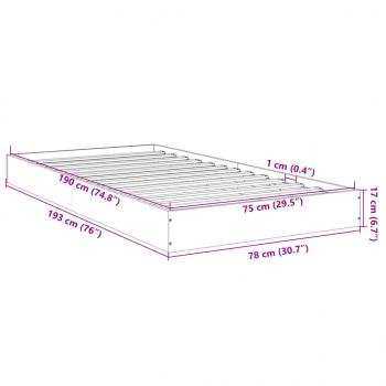 Bettgestell Sonoma-Eiche 75x190 cm Holzwerkstoff
