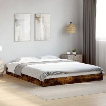 Bettgestell Räuchereiche 160x200 cm Holzwerkstoff