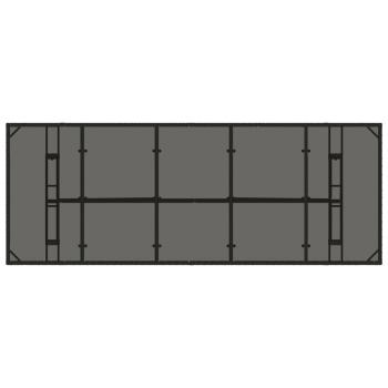 Gartentisch mit Glasplatte Schwarz 240x90x75 cm Poly Rattan