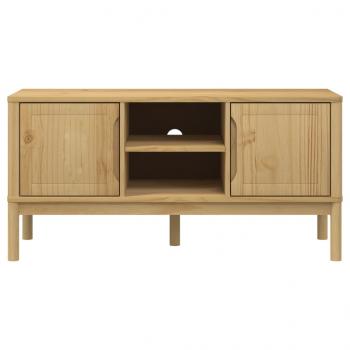 TV-Schrank FLORO Wachsbraun 114x43x55 cm Massivholz Kiefer