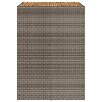 Gartentisch mit Holzplatte Grau 105x80x110 cm Poly Rattan