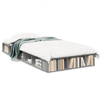 ARDEBO.de - Bettgestell Grau Sonoma 75x190 cm Holzwerkstoff