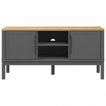 TV-Schrank FLORO Grau 114x43x55 cm Massivholz Kiefer
