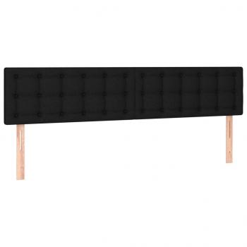 Bettgestell mit Kopfteil Schwarz 120x190 cm Stoff