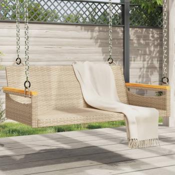 ARDEBO.de - Hängebank Beige 109x62x40 cm Poly Rattan