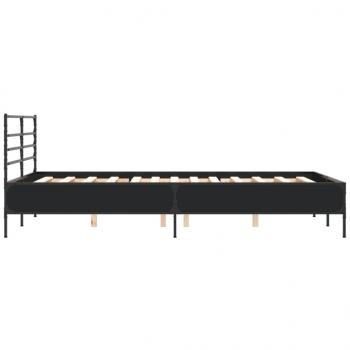 Bettgestell Schwarz 120x190 cm Holzwerkstoff und Metall