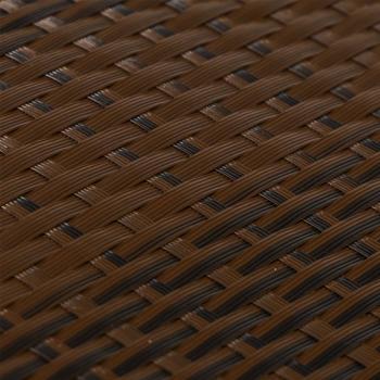 Balkon-Sichtschutz Braun und Schwarz 1000x80 cm Poly Rattan