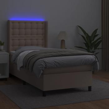Boxspringbett mit Matratze & LED Cappuccino-Braun 90x190cm