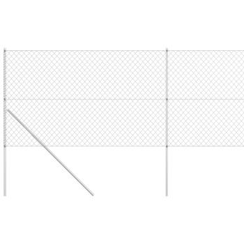 Maschendrahtzaun mit Pfosten Verzinkter Stahl 15×1,5 m Silbern 