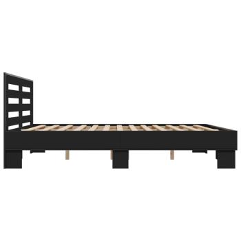 ARDEBO.de - Bettgestell Schwarz 180x200 cm Holzwerkstoff und Metall