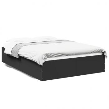 ARDEBO.de - Bettgestell Schwarz 135x190 cm Holzwerkstoff