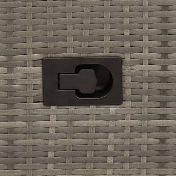 Gartensessel Verstellbar mit Kissen Grau Poly Rattan