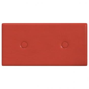 Wandpaneele 12 Stk. Rot 30x15 cm Kunstleder 0,54 m²