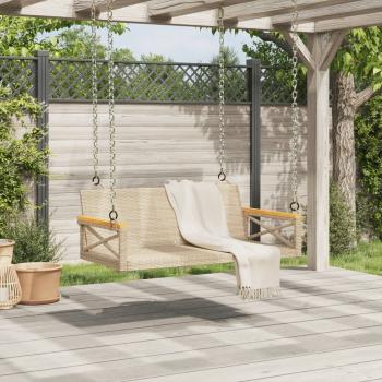 Hängebank Beige 109x62x40 cm Poly Rattan