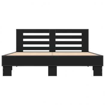 Bettgestell Schwarz 150x200 cm Holzwerkstoff und Metall